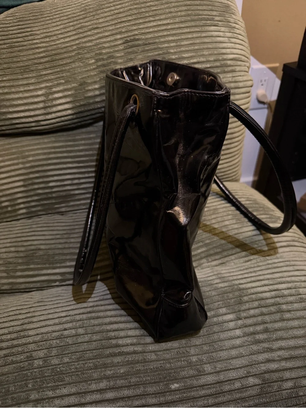 CHANEL Black Patent Leather Tote